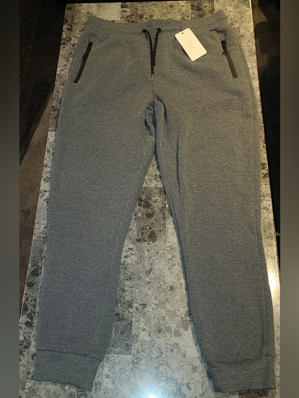 Pure Champ Men's Grey Drawstring Joggers with Zip Pockets